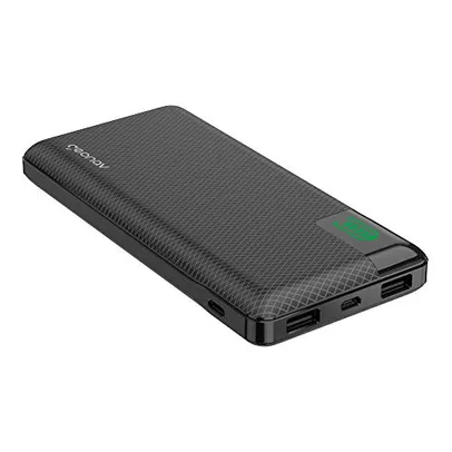 Carregador Portátil Universal 16.000mAh, 2 portas USB + 1 porta USB-C, Led Indicador de bateria, Preto, PB16KBK,Geonav