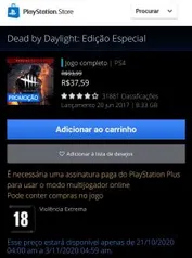 [PS4] Dead by Daylight: Edição Especial | R$38