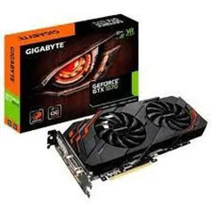 Placa de Vídeo Gigabyte NVIDIA GeForce GTX 1070 8GB WindForce OC 8GB, GDDR5 Gygabyte | R$5200