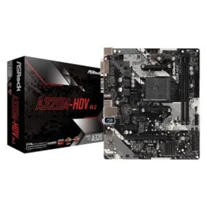 Placa-Mãe ASRock A320M-HDV R4.0, AMD AM4, Micro ATX, DDR4 | R$450