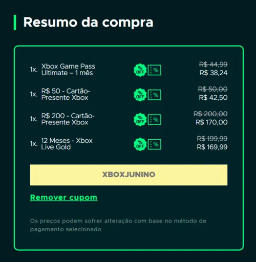 Imagem na descrição da promoção