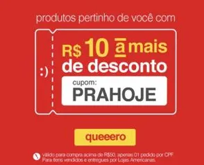 Cupom R$10 de desconto na Americanas