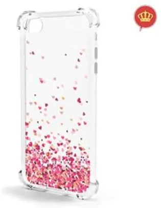 Capa Corações Bordas Reforçadas iPhone SE 2020 + Película Vidro 3D + Kit Aplicação - R$32