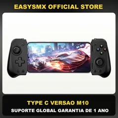 Controle EasySMX-Tipo C Controlador Gamepad Móvel, M10 Joystick, Hall Efeito Gatilh