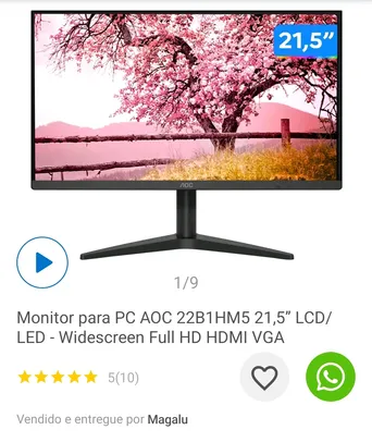 Monitor AOC 21,5 pol
