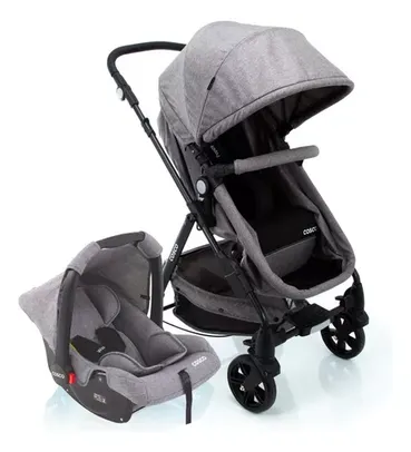 Conjunto Travel System Poppy 3.0 Duo Cinza Mescla CAX00721 - Cosco Kids