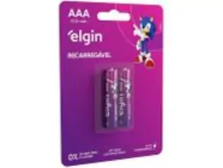 [M. Pay R$10,91] Pilha Recarregável AAA Elgin 1,2V 900mAh