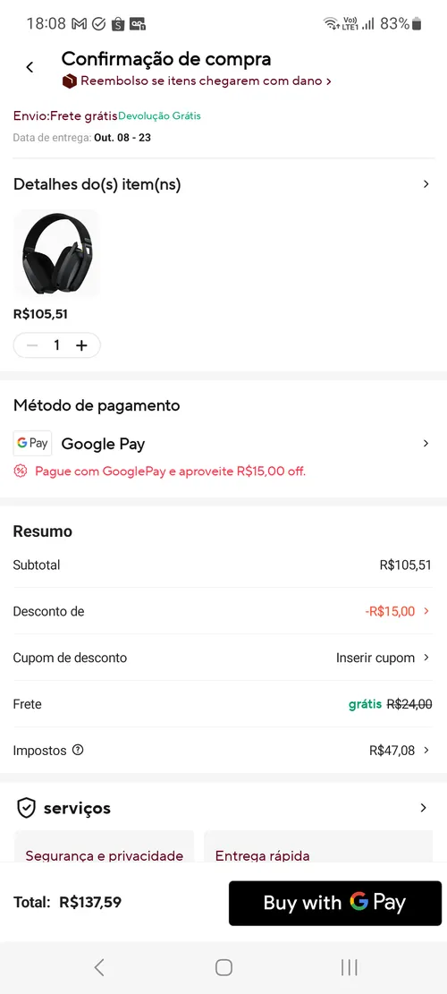 Imagem na descrição da promoção