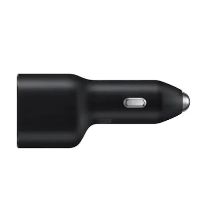 CARREGADOR VEICULAR 2 SAÍDAS USB-C/USB-A ULTRA RAPIDO PRETO 40W SAMSUNG SEM CABO