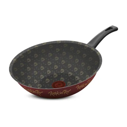 Frigideira Wok com Tampa Antiaderente Rochedo Rock in Rio - 28cm