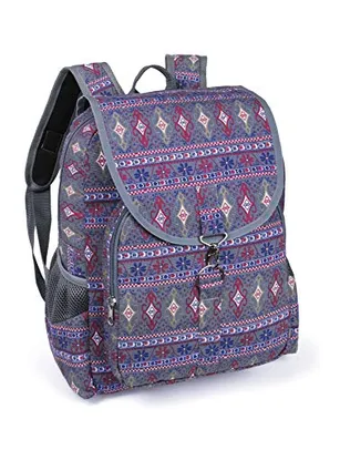 Mochila LS MO3121 com lapela, bolso forntal e 2 bolsos laterais