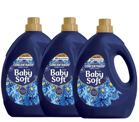 Kit 3 Amaciantes Concentrados Baby Soft Carinho e Cuidado - 3l