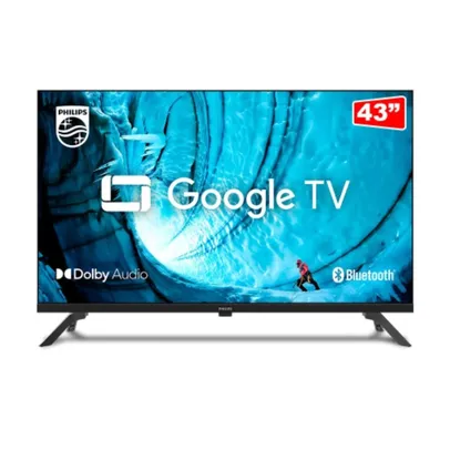 Smart TV Philips 43 LED fhd 43PFG6909, Google tv, sem bordas Preta