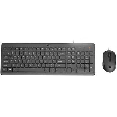 Teclado e Mouse com fio USB HP 150, Design Ergonômico, Tecla Silenciosa, Layout ABNT - CX 1 UN - Informática