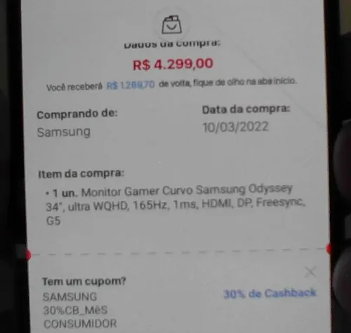 Imagem na descrição da promoção