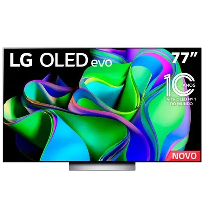 Smart TV 77 4K LG OLED77C3PSA Evo 120Hz, G-Sync FreeSync, Bluetooth, ThinQ AI, Alexa, Google e 4 HDMIs