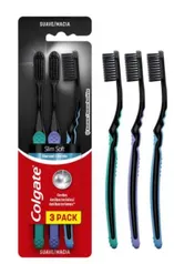 Escova de Dente Colgate Slim Soft Black 3 unid