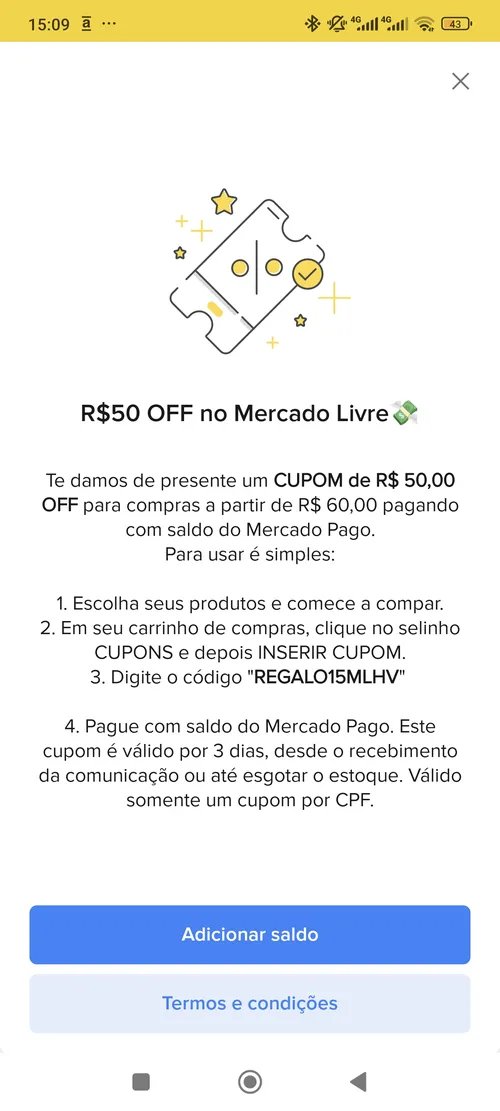 Imagem na descrição da promoção