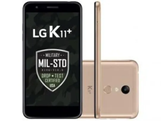 Smartphone LG K11+ 32GB Dourado 4G Octa Core - 3GB RAM Tela 5,3” Câm. 13MP + Selfie 5MP Dual Chip - R$675