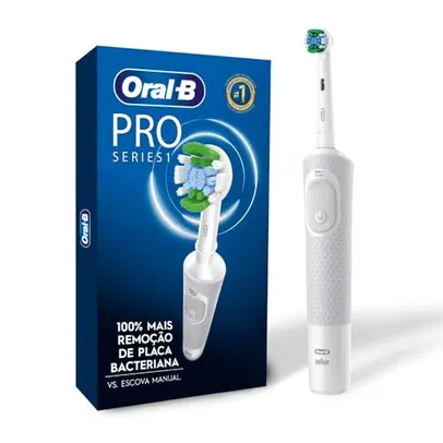 (Missão R$107,80) Oral-B PRO Series 1, Escova de Dentes Elétrica, Cabeça Redonda, Cabo Ergonômico, Branca, 110V