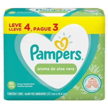 Lenços Umedecidos Pampers Aroma de Aloe Vera 192 Unidades