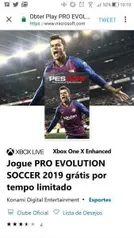 PRO EVOLUTION SOCCER 2019 GRÁTIS (FDS) XBOX