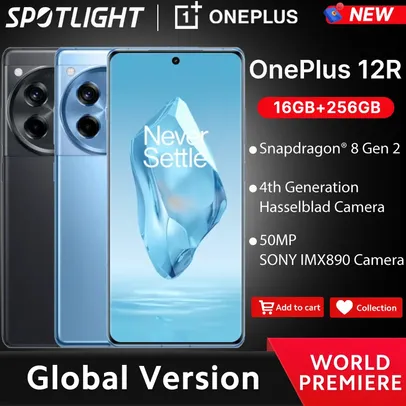 (NO BR) OnePlus Snapdragon 8 Gen 2 Bateria, 12R, 16GB, 256GB, 120Hz, Tela ProXDR, 50MP, IMX890, 100W, Carga SUPERVOOC, 5500mAh| 