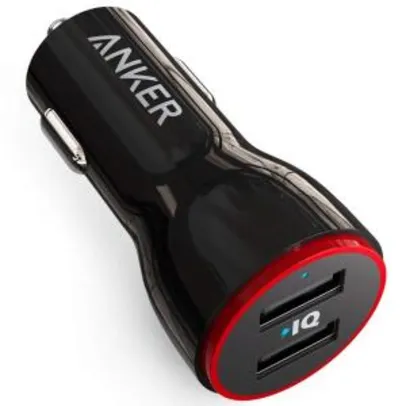 [Prime] Carregador Veicular Anker PowerDrive, 2 portas USB, 24W de potência R$ 42