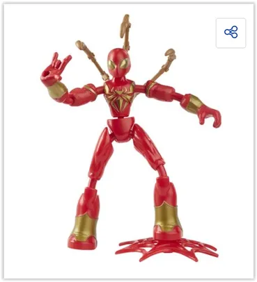 Boneco Homem-Aranha de Ferro Bend And Flex E8972 Hasbro -| R$ 51