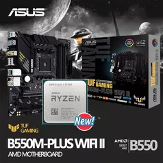 KIT Processador AMD Ryzen 7 5700x r7 5700x + Placa Mãe asus tuf gaming b550m mais wi-fi