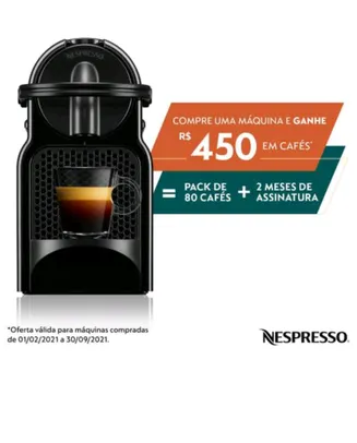 [A partir do dia 01/02] Nespresso Inissia Preta, Cafeteira - 220V D40 R$379
