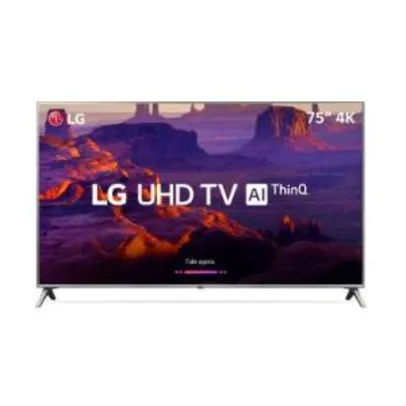 Smart TV LED 75" LG 75UK6520 Ultra HD 4K WebOS 4.0 4 HDMI 2 USB - R$ 6768