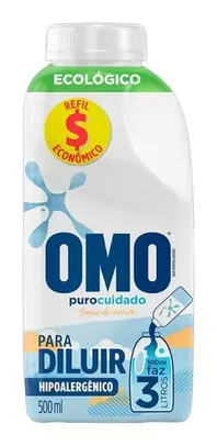 Lava-roupas Líquido Para Diluir Omo Puro Cuidado 500ml