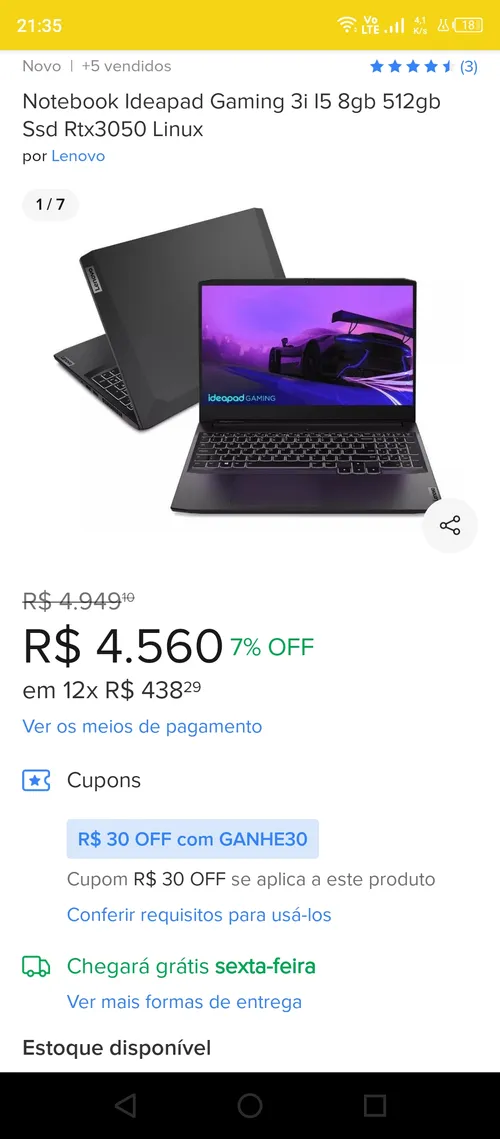 Imagem na descrição da promoção