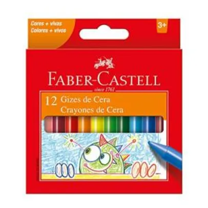 Giz de Cera, 12 Cores Faber-Castell 141012N | R$3