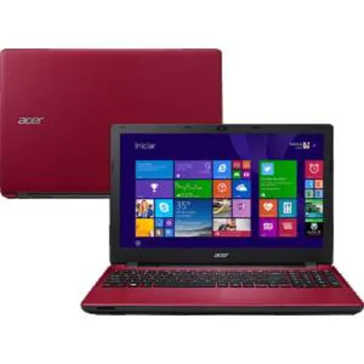 [Shoptime] Notebook Acer E5-571-51AF Vermelho por R$1500 - Intel Core i5 4GB 1TB Tela LED 15.6" Windows 8.1