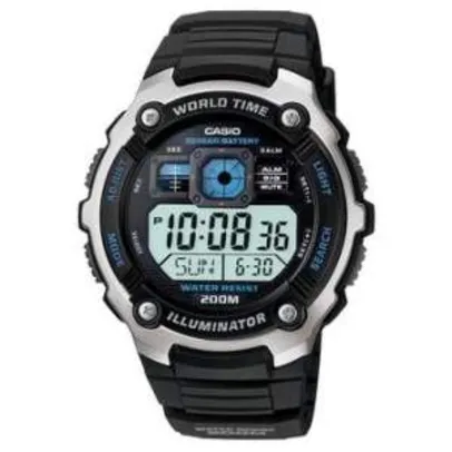 [Walmart] Relógio Casio Masculino Esportivo, Pulseira em Resina, Alarme, Horário Mundial, Caixa em Resina e Aço, Resistente à Água 200m - AE-2000W-1AVDF R$ 139,90