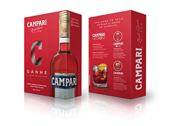 Bitter Campari 900ml + Copo