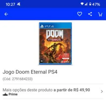 Jogo Doom Eternal PS4 | R$46