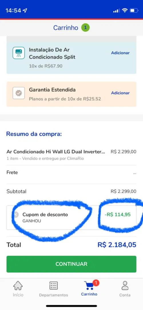 Imagem na descrição da promoção