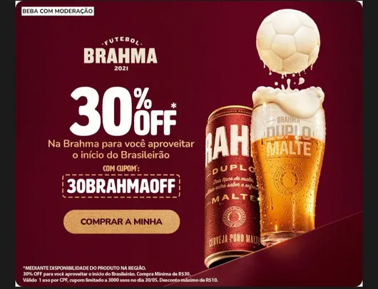 [RJ] 30% de desconto em produtos Brahma