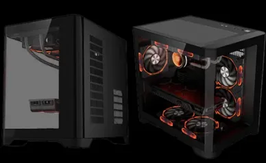 Gabinete Gamer SuperFrame Prime, Mid Tower, Vidro Temperado, M-ATX, Preto, Sem Fonte, Com 5 Fans ARGB