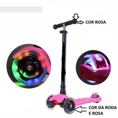 Patinete Infantil 60kg 4 Rodas Com Led Menina Rosa Presente Dia Das Crianças - Online