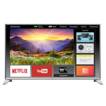 Smart TV LED 49" Panasonic TC-49ES630B Full HD 3 HDMI 2 USB Prata - R$1999