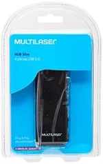 Hub 4 Portas Multilaser Slim 2.0 Preto - AC064