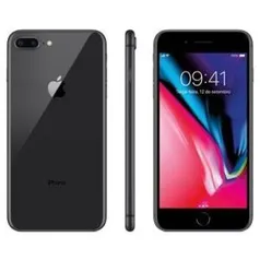 iPhone 8 Apple Plus com 64GB, Tela Retina HD de 5,5”, iOS 12, Dupla Câmera Traseira, Resistente à Água, Wi-Fi, 4G LTE e NFC – Cinza-Espacial