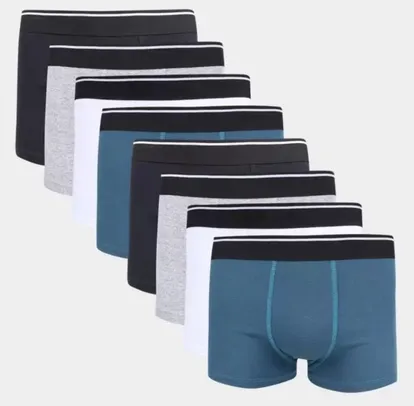 Kit Cueca Boxer La Math's C/ 8 Peças Masculina