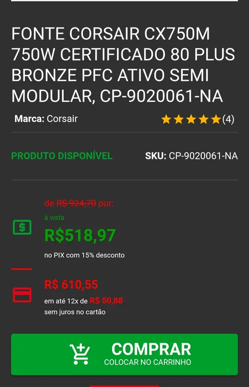 Imagem na descrição da promoção