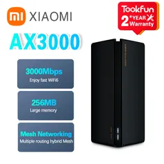 Roteador Sem Fio Xiaomi AX3000, 3000mbps, suporte a 2,4 e 5 GHz 