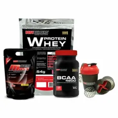 [Netshoes] - KIT WAXY MASS 3 KG + WHEY PROTEIN 454 G + BCAA 4800 120 CÁPS + COQUETELEIRA - BODYBUILDERS - R$99,90